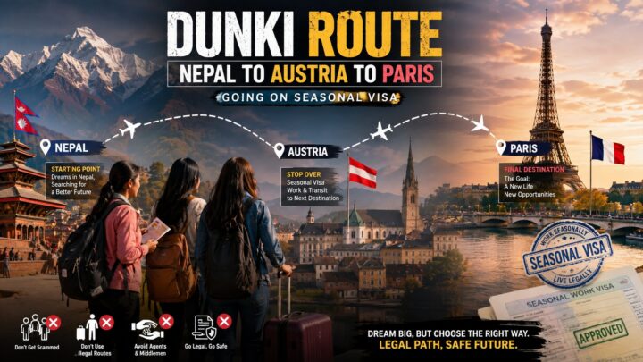 Three Girl Dunkiroute seasonal visa europe nepal01